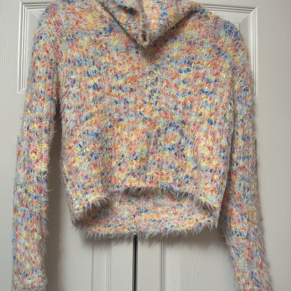 Colorful Fuzzy Knit Sweater